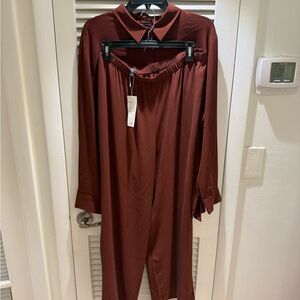 NWT Eileen Fisher Redwood Silk Ensemble